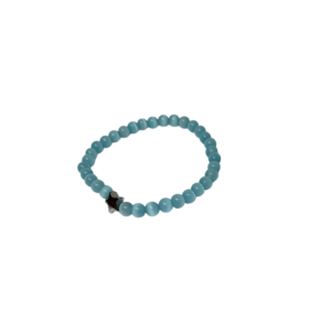 Bracelet oeil de chat 6mm bleu avec étoile