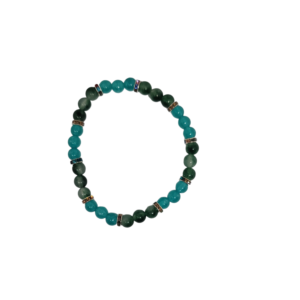 Bracelet oeil de chat 6mm multicolore vert