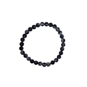 Bracelet oeil de chat 6mm noir et transparent