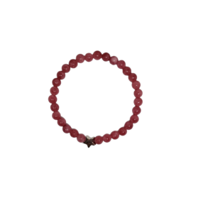 Bracelet oeil de chat 6mm rose foncé avec étoile