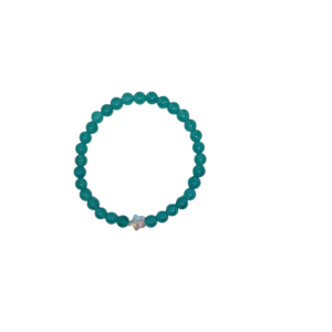 Bracelet oeil de chat 6mm vert avec étoile