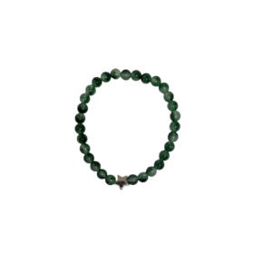 Bracelet oeil de chat 6mm vert foncé avec étoile