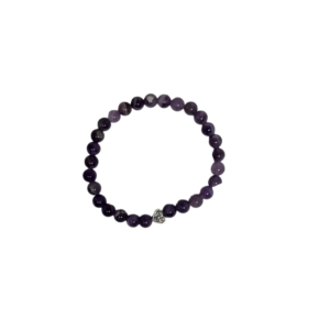 Bracelet oeil de chat 6mm violet avec coeur