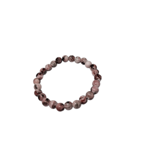 Bracelet perle 6mm marron clair marbré