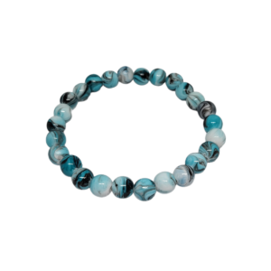 Bracelet perle 6mm turquoise marbré