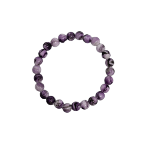 Bracelet perle 6mm violet marbré