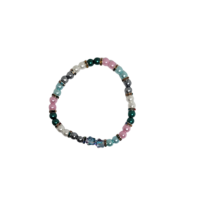 Bracelet perle 8mm multicolore vert blanc noir rose