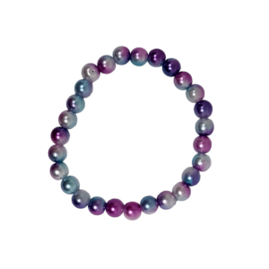 Bracelet perle 8mm multicolore violet